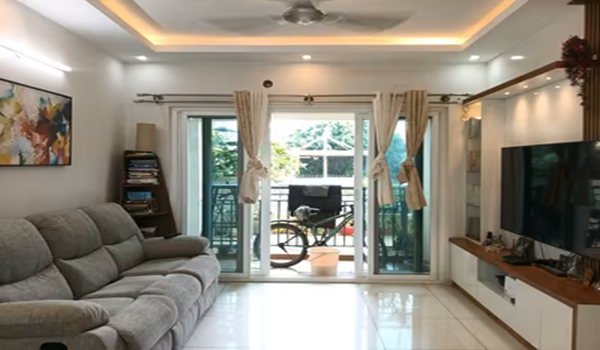 Interior layout of a 3 BHK flat for rent in Old Madras Road Bangalore at Sobha One World