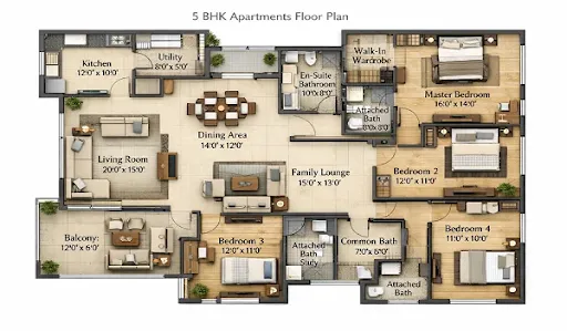 Sobha Altus 5 BHK Floor Plan