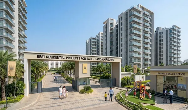 Skyline collage of the best residential projects for sale in Bangalore 2026