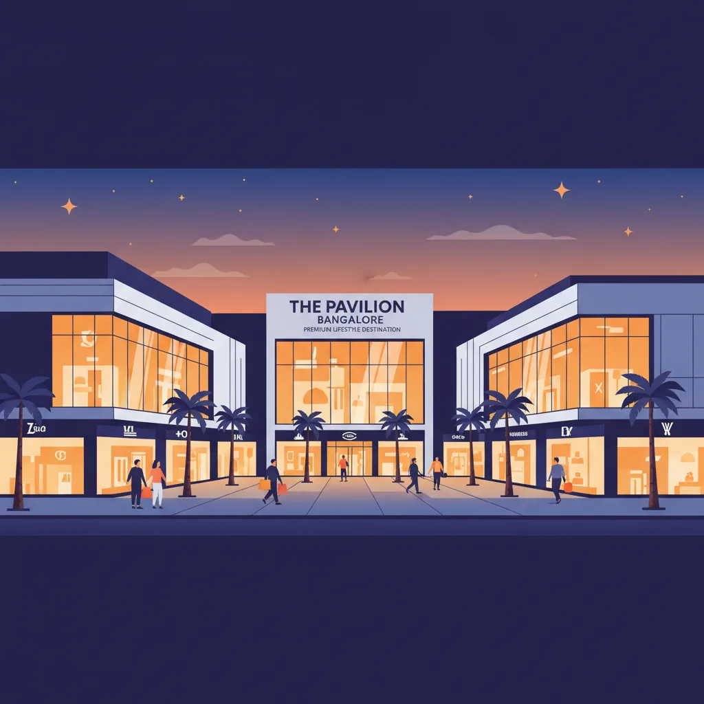 Modern shopping mall exterior near Sobha One World residential township