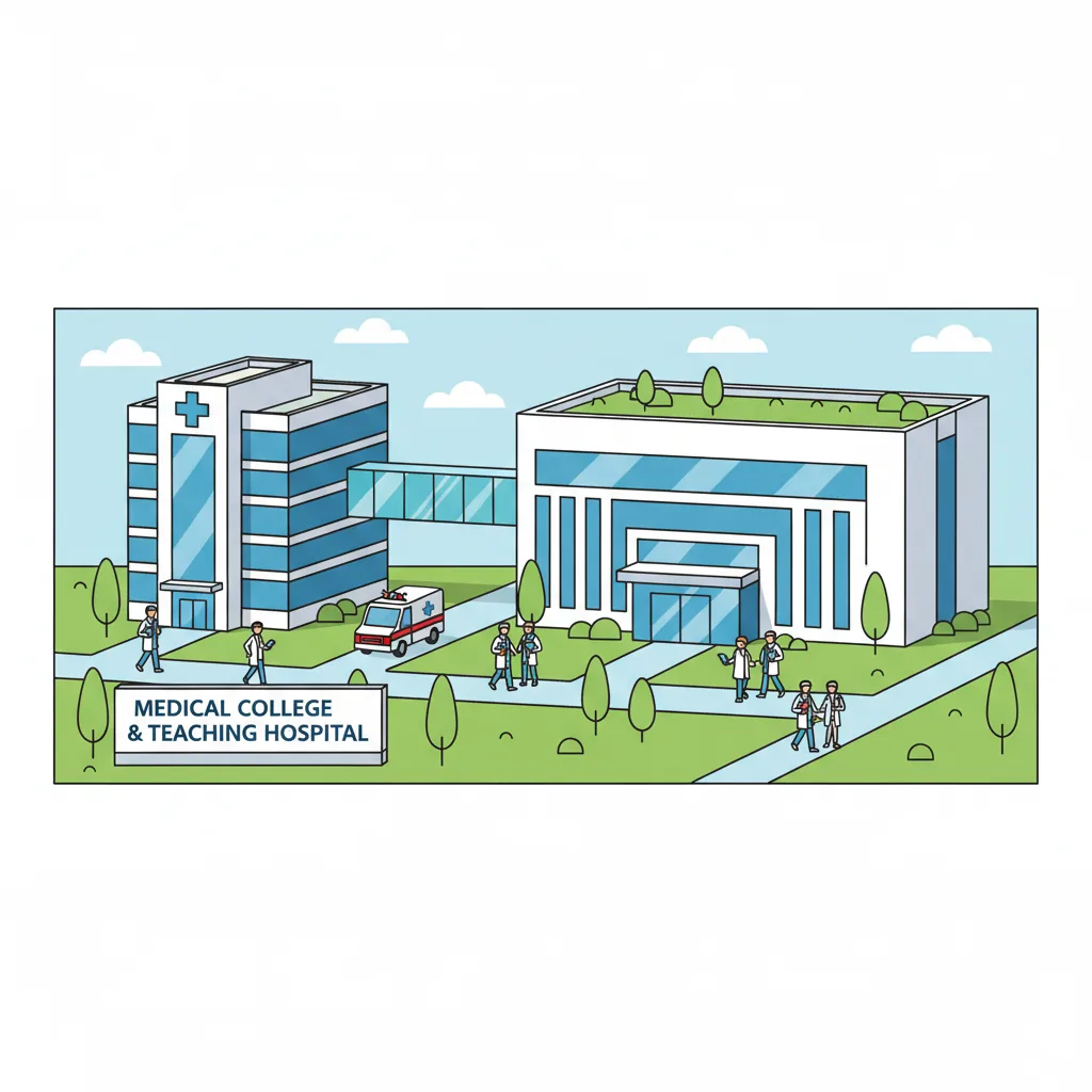 MVJ Medical College and Hospital Hoskote campus with modern hospital building and medical students