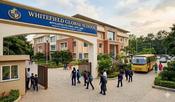 A map or collage of top-rated educational institutions and international schools located in the Whitefield IT corridor.