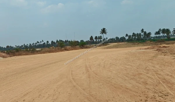 Close up view of the stockpiled earth and sand materials gathered for levelling at Sobha One Residences
