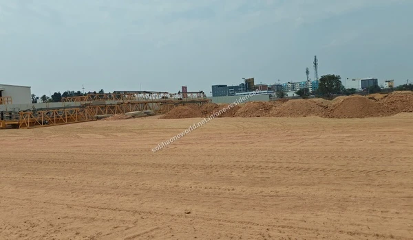 Ongoing development of the elevated internal pathways and compacted soil at Sobha One Residences