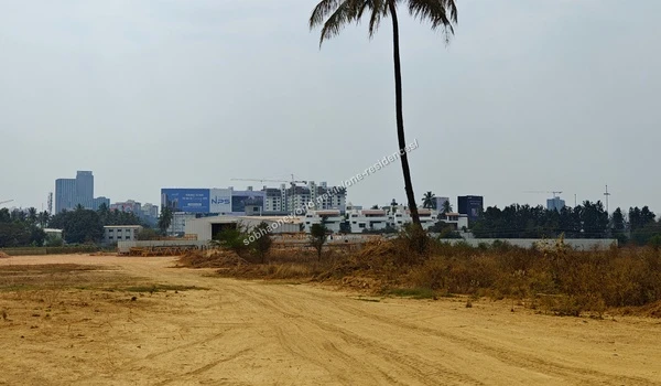 Ongoing road compaction and raised internal path development at the Sobha One Residences grounds