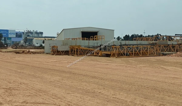 Close up perspective of the freshly excavated uneven earthworks and terrain at Sobha One Residences