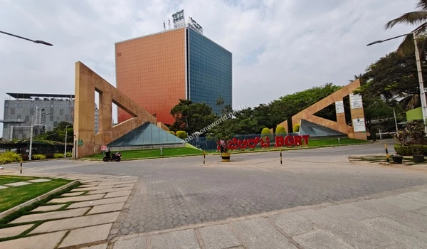 Clear view of the business park naming board showcasing the modern tech infrastructure located in the vicinity of Sobha One World