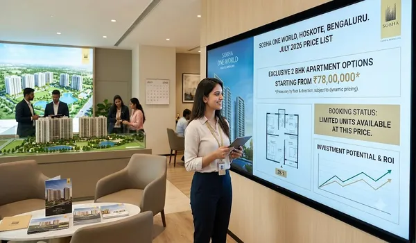2 BHK apartment floor plan and price reference at Sobha One World Hoskote