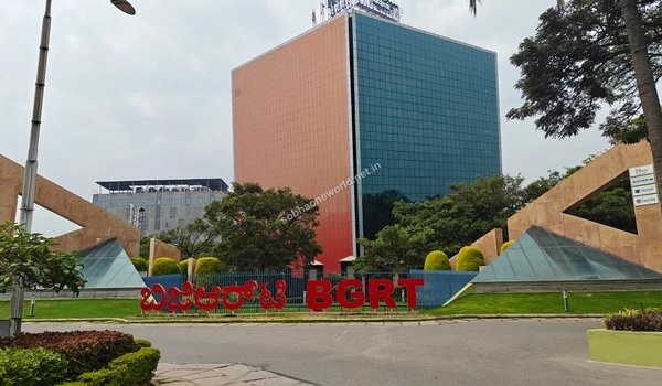 Wide view of the sprawling IT campus gate and beautifully landscaped surroundings near the Sobha One World project