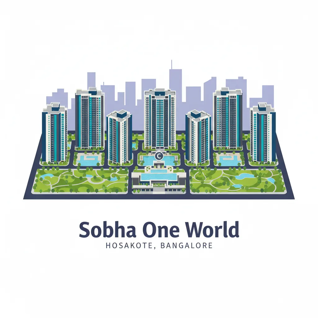 Sobha One World Launch Date - Modern luxury residential high-rise towers in Bangalore aerial view with green spaces and clubhouse amenities