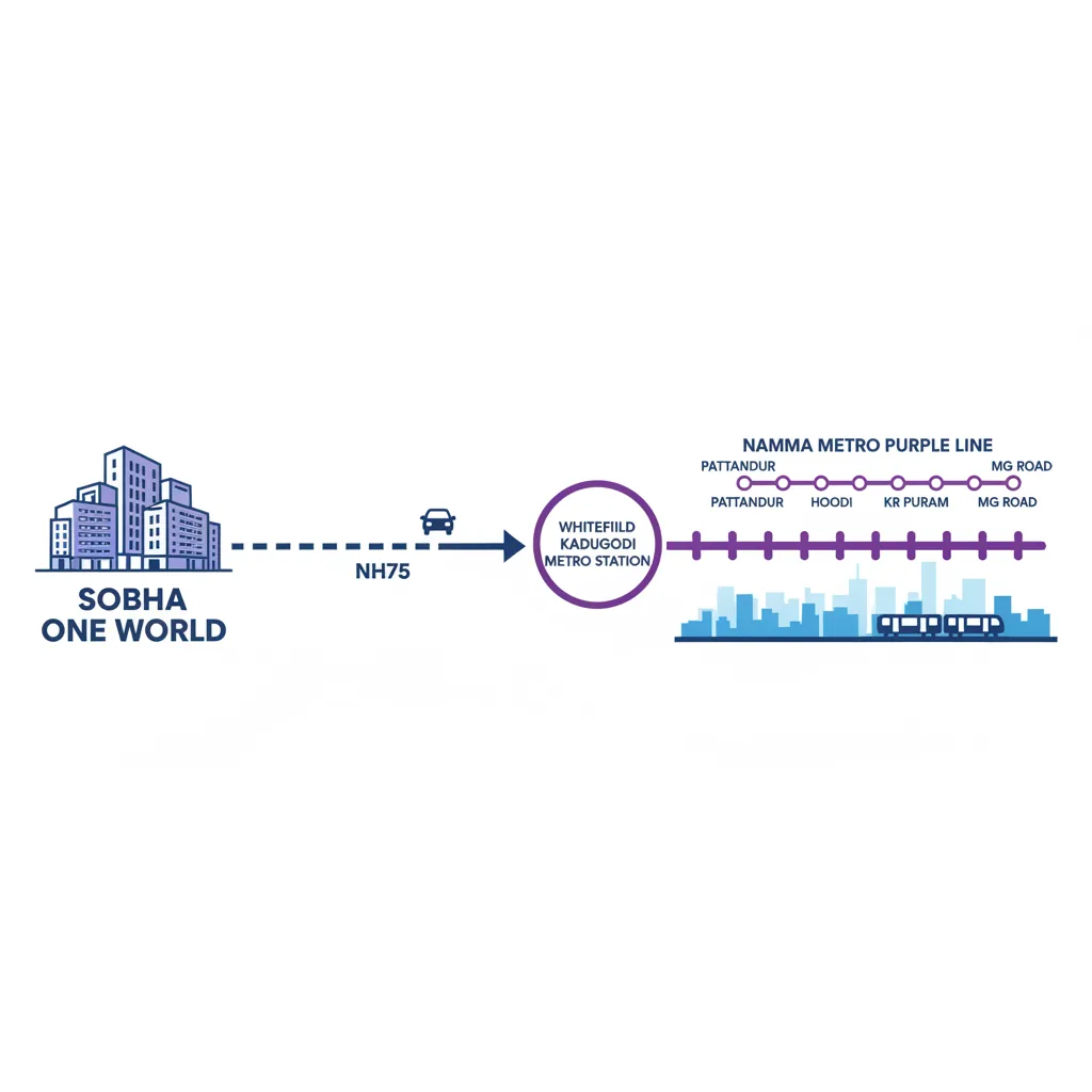 Sobha One World Nearest  Metro | Kadugudi Metro | Purple Line