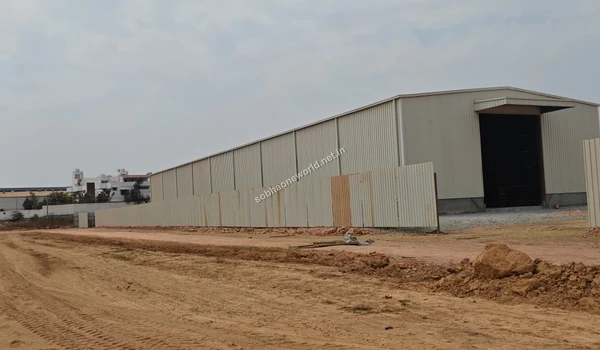 Ongoing work and construction of the administrative shed structure at the Sobha One World property location