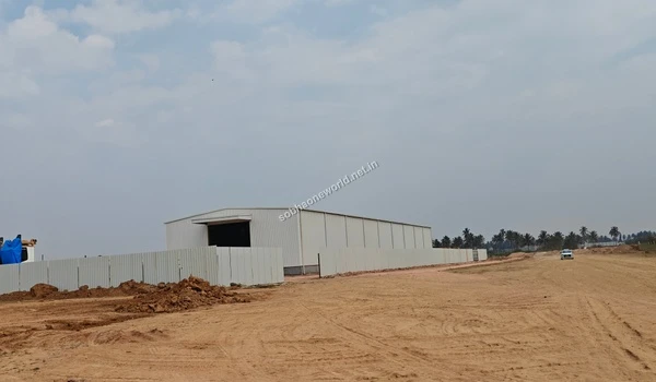 Ongoing construction of the temporary administrative office building at the Sobha One World property site