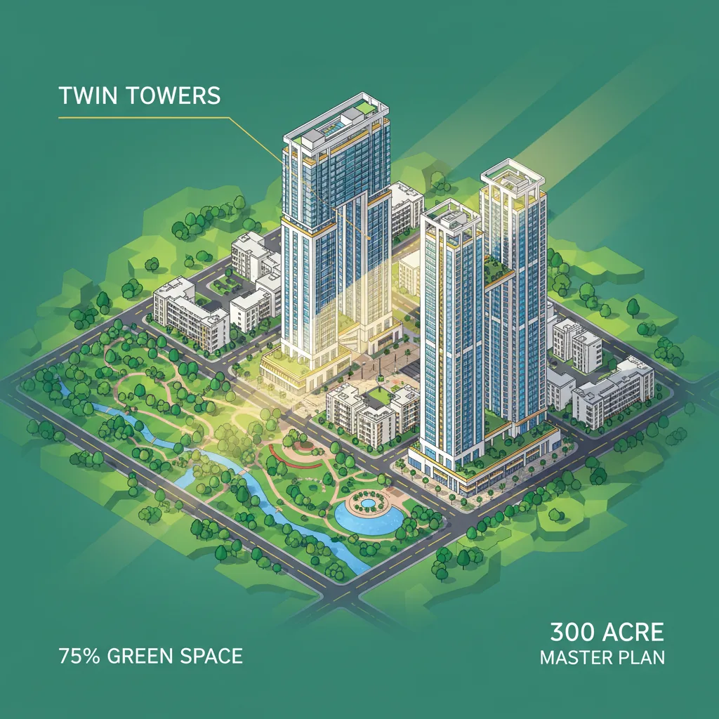 Sobha One World Photos - 54-floor luxury towers aerial view