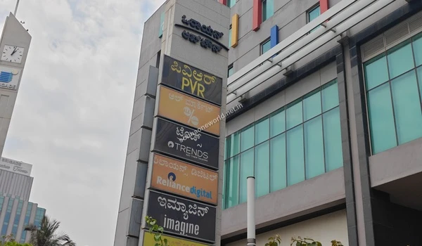 Clear visual markers and brand identifiers for the local shopping district emphasizing the immediate conveniences outside Sobha One World.