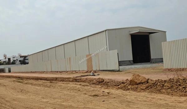 Close up view of the temporary site facility construction and entrance at the Sobha One World development