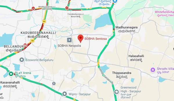 Sobha Sentosa Location Map