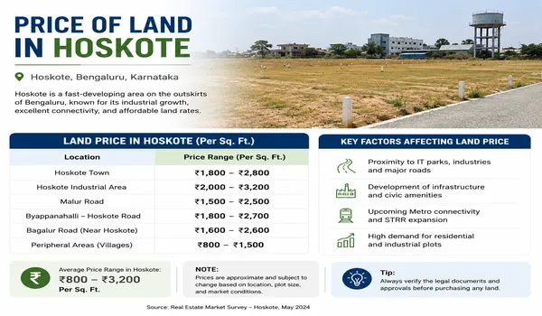 Land plot representing property prices in Hoskote