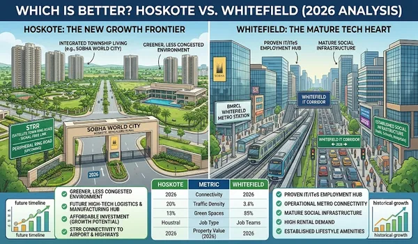 Comparison chart between Hoskote and Whitefield localities